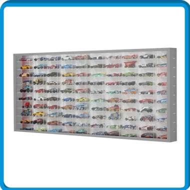 Rak Diecast Hotwheels isi 100 slot Bahan Akrilik Abu - Abu