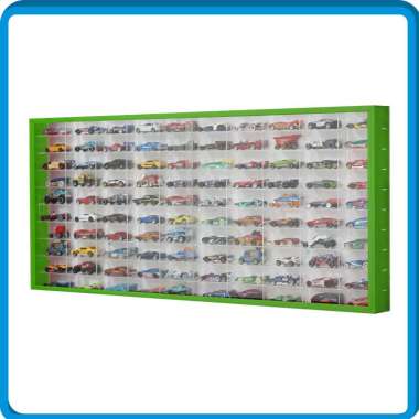 Rak Diecast Hotwheels isi 100 slot Bahan Akrilik Hijau
