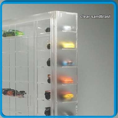 Rak Diecast Hotwheels isi 100 slot Bahan Akrilik Clear Sandblast