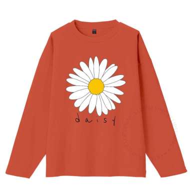 ELLIPSESINC Kaos Oversize Wanita Lengan Panjang Daisy XL Bata