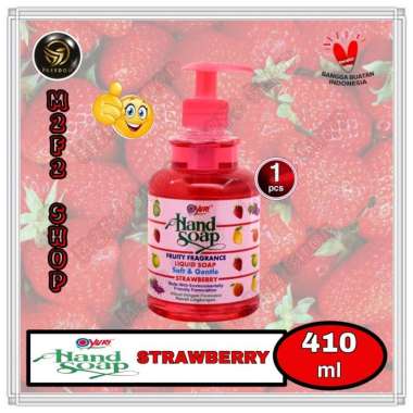 Yuri Hand Soap Aroma Stroberi Botol Pump - 410 ml (Kemasan Satuan)