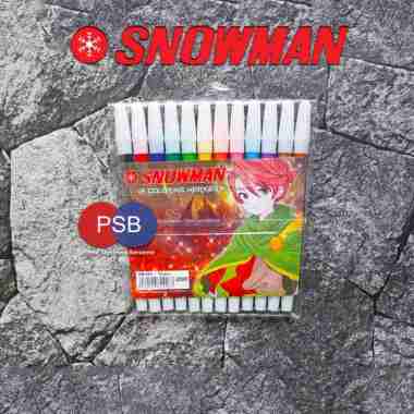 Spidol Snowman Marker set 12 warna / Snowman Coloring Marker