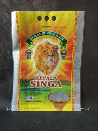 Karung Beras Laminasi Kepala Singa 5 kg – Ukuran 30x45 cm (Isi 50 pcs)