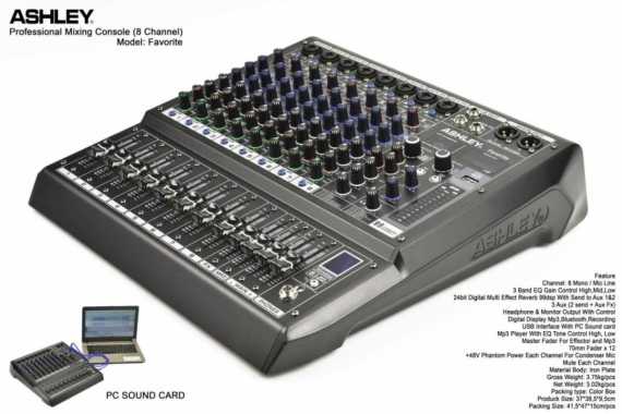 mixer ashley favorite 8 channel 8 chanel original