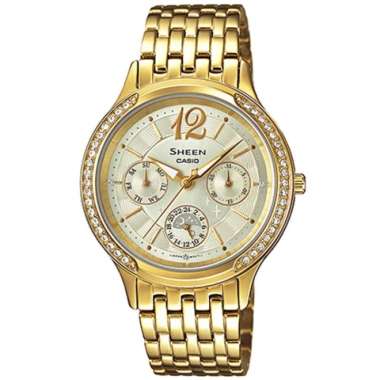 CASIO ORIGINAL - CASIO SHEEN SHE-3030BGD-9A - JAM TANGAN WANITA JAM WANITA CT - STAINLESS FAMILY NAM