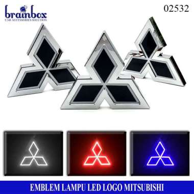 HIGH QUALITY Car Logo Light Mitsubishi Emblem Mobil Lampu Car Logo LED Emblem Lampu 5D 117x103 LED M