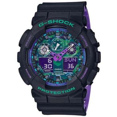 CASIO ORIGINAL - CASIO G-SHOCK GA-100BL-1ADR - JAM TANGAN PRIA JAM PRIA - RUBBER G SHOCK GSHOCK CASI