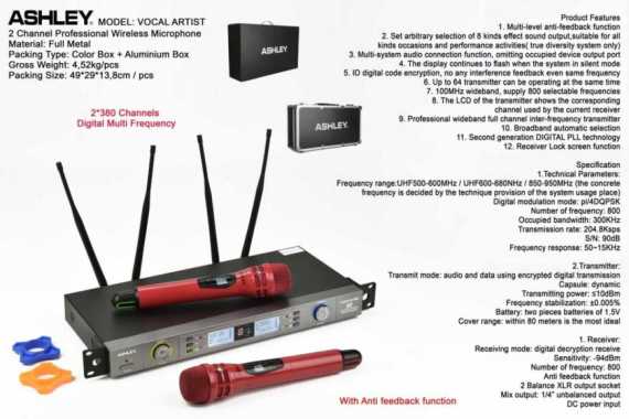 MIC WIRELESS ASHLEY VOCAL ARTIST FREE HARDCASE ( ORIGINAL )