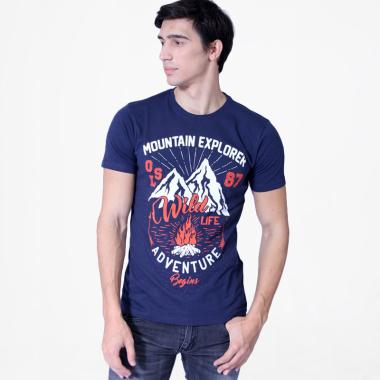 Osella Men Mountain Explorer Wild Life T-Shirt Pria - Indigo