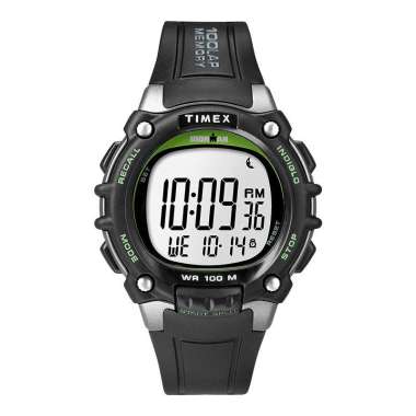 Timex Ironman TW5M03400 Indiglo Digital Dial Black Resin Strap [Machtwatch] Hitam