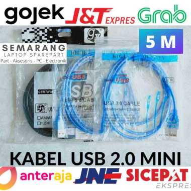 KABEL MINI USB 5M 5Pin Panjang 2.0 5 M Meter Data Kamera Cable Murah