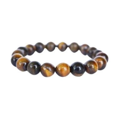 CGG Natural Tiger Eye Stone Bracelet Gelang Wanita [Original] Hitam
