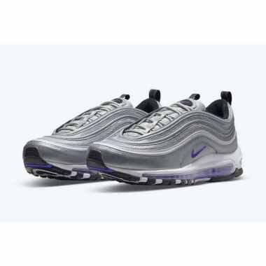 nike air max 97 ultra trainers in white and purple