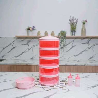 Tudung Saji 5 susun Technoplast Warna Pink