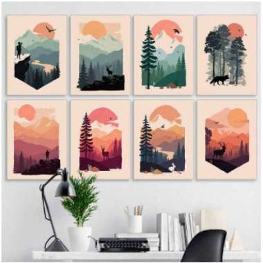 Hiasan Dinding Jumbo Abstrak Desain Minimalis Dekorasi Poster Kamar Pajangan Rumah Home Decor