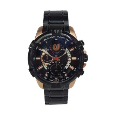 Charles Jourdan Chronograph Jam Tangan Pria [CJ1075- 1] Black - Rose Gold