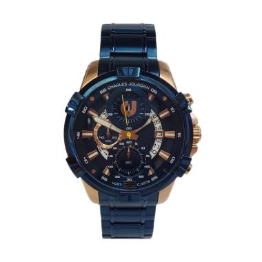 Charles Jourdan Chronograph Jam Tangan Pria [CJ1075- 1] Navy/ Rose Gold