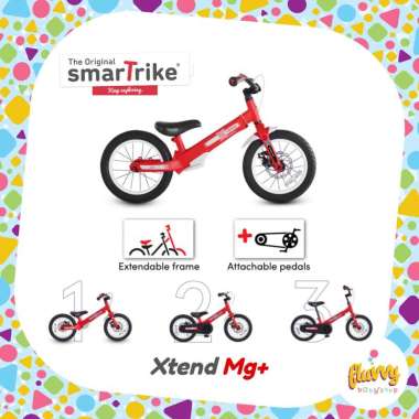 smarTrike XTEND Mg+ | 3 Bikes in 1 | Balance Bike | Push Bike | Sepeda Keseimbangan Anak Red