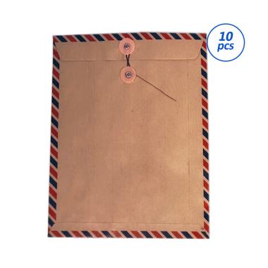 BHG 310 Airmail Bertali Amplop Coklat [A4/ 10 pcs] Coklat