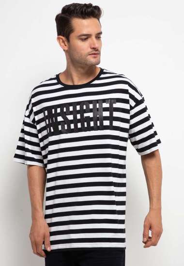 Harga Kaos Garis Pria Oversized Terbaru 