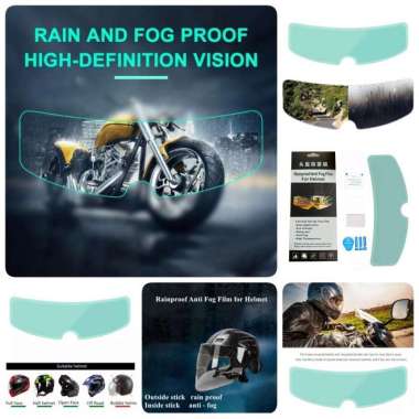 Sticker Anti Air Hujan Stiker Kaca Film Helm Motor Helmet Visor Anti Fog Kabut Embun Stiker Helm Rai