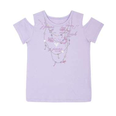 TORIO Basic Graphic Tee Lilac - Baju Atasan Anak - Kaos Anak Perempuan 8-9 tahun