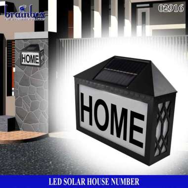 House Number Solar LED Nomor Rumah Lampu Dinding Solar Tembok Taman Tenaga Matahari Surya Outdoor LE