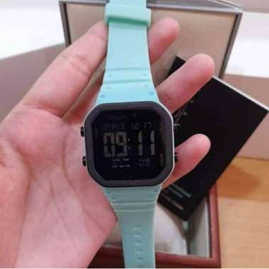 Alexandre Christie AC9347LH Digi Jam Tangan Wanita Rubber Strap Original Green Black