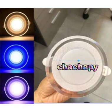 Lampu downlight 5watt 3 warna / panel led 3 warna / lampu ww+blue+violet