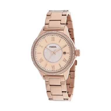 Fossil Blythe BQ1108/06 Roman MOP Crystal Jam Tangan Wanita [Original] Rose Gold