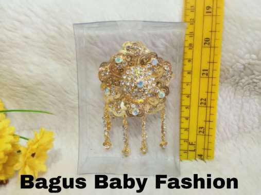 Bros Wanita Bunga Melati Cantik Hiasan Kebaya Gold