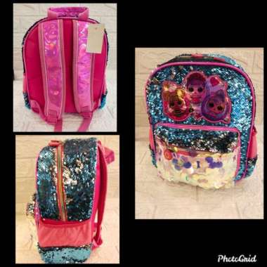Tas Ransel Impor Tk/ Tas Usap Sequin Model Sisik Ikan  Lol