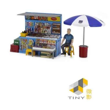 Tiny Diorama Kent News Stand With Figure / Diorama Kios Koran ATC35029