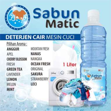 Sabun Cuci Baju Deterjen Cair Matic Aroma Segar 1 Liter Kemasan Botol Pet ANGGUR