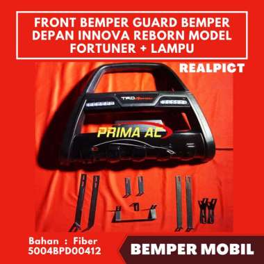 FRONT BEMPER GUARD BEMPER DEPAN INNOVA REBORN MODEL FORTUNER + LAMPU 1 SET