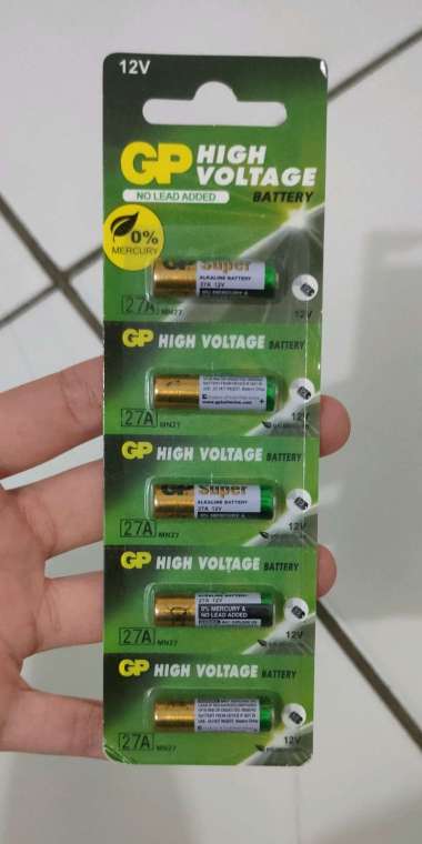 (GP) High Voltage Alkaline Battery 27AE MN27 12V White & Gold
