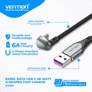 VENTION Kabel Data USB Type C Model U Shape Huawei Xiaomi Android 2 Meter Grey COH