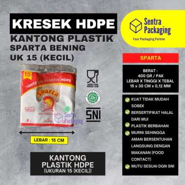 Kantong Kresek Bening Sparta Ukuran 15 (Kecil) Bening