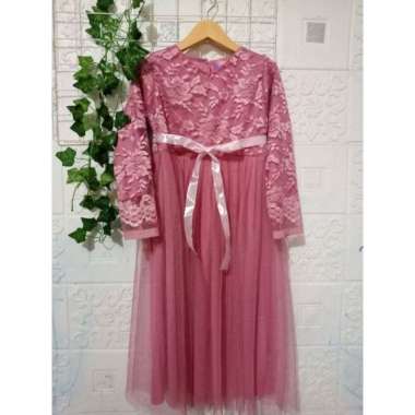 Baju gamis brukat anak baju muslim anak 4-11 tahun gaun muslim anak gamis pesta anak dress muslim an