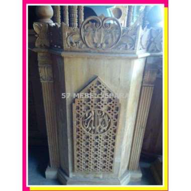 Mimbar masjid /mimbar podium ukir kayu jati Jepara