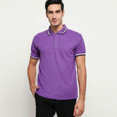 VM Pendek Kaos Polo Pria L Ungu