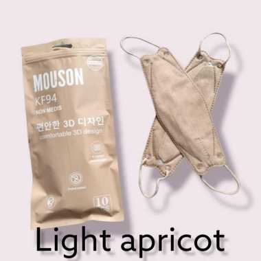 MOUSON KF94 3D MASKER KOREA KF94 PER PACK ISI 10 TERBARU Light Apricot