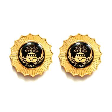 Mulyocreative Pin Magnetik Tanda Golongan Jabatan ASN-RI [2 pcs] emas kombinasi hitam