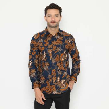 Platini Kemeja Batik Pria Lengan Panjang Katun Navy 460540 XXL