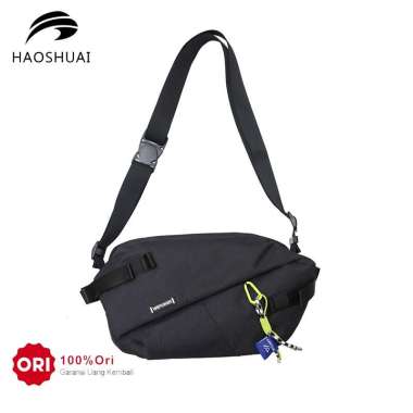 HAOSHUAI 1811 Tas Selempang Pria Wanita Waistbag Waterproof Black