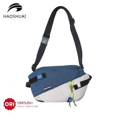HAOSHUAI 1811 Tas Selempang Pria Wanita Waistbag Waterproof Blue Gray