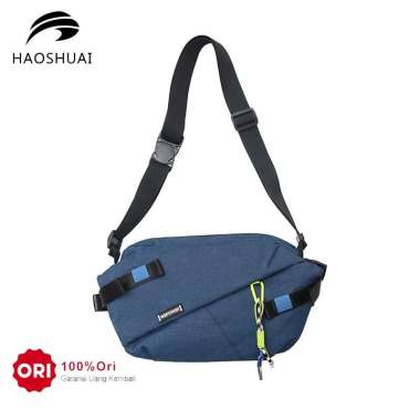 HAOSHUAI 1811 Tas Selempang Pria Wanita Waistbag Waterproof Navy Blue