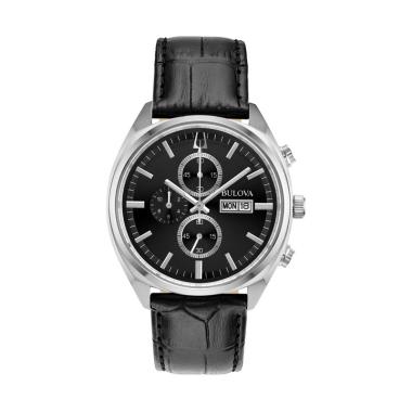 Bulova Jam Tangan Pria [96C133] hitam polos