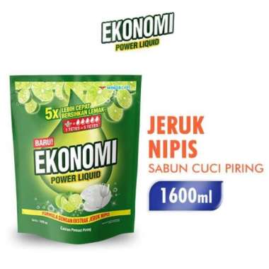 Promo Harga Ekonomi Pencuci Piring Power Liquid Jeruk Nipis 1600 ml - Blibli