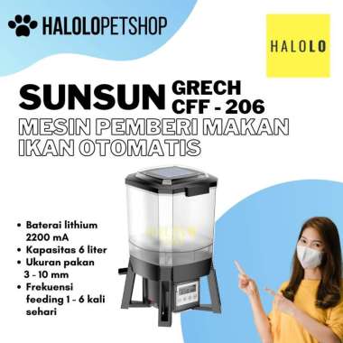 SUNSUN CFF 206 Pemberi Makan Ikan Otomatis Automatic Feeder Kolam Auto Feeder Sunsun CFF 206 PRO